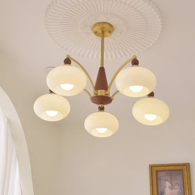 Vevely Pendant Lamp Retro Yellow Glass Brass