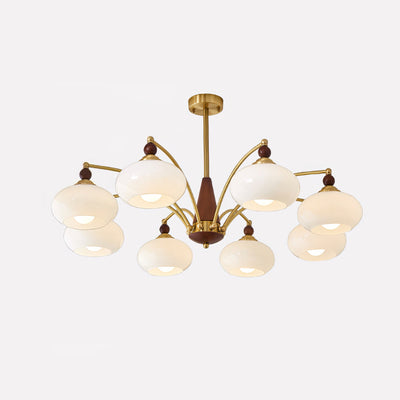 Vevely Pendant Lamp Retro Yellow Glass Brass