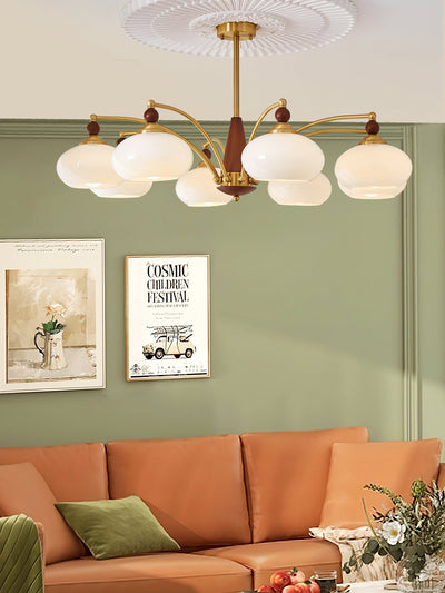 Vevely Pendant Lamp Retro Yellow Glass Brass