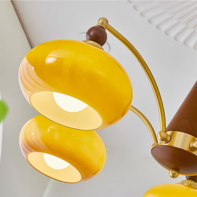 Vevely Pendant Lamp Retro Yellow Glass Brass