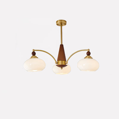 Vevely Pendant Lamp Retro Yellow Glass Brass
