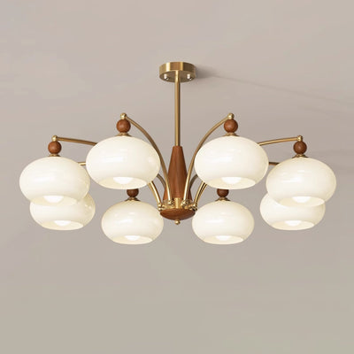 Vevely Pendant Lamp Retro Yellow Glass Brass