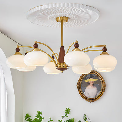 Vevely Pendant Lamp Retro Yellow Glass Brass