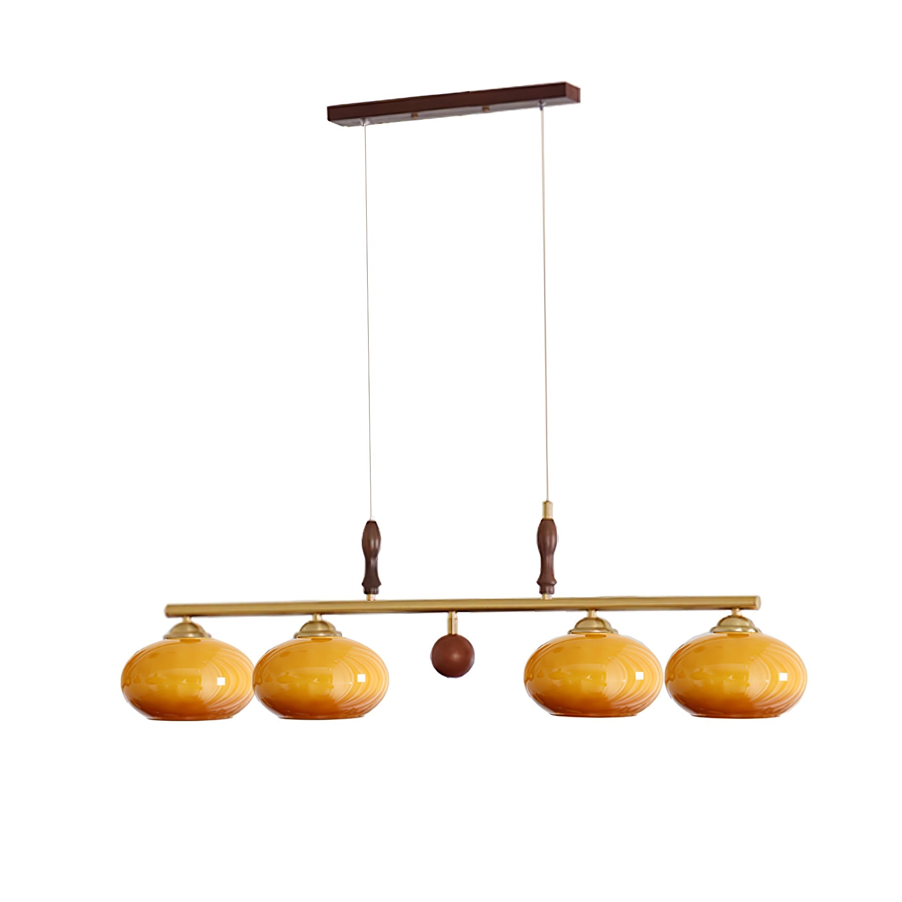Vevely Pendant Lamp Retro Yellow Glass Brass
