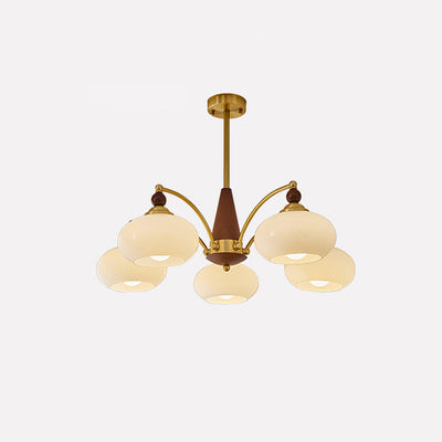 Vevely Pendant Lamp Retro Yellow Glass Brass