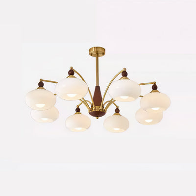 Vevely Pendant Lamp Retro Yellow Glass Brass