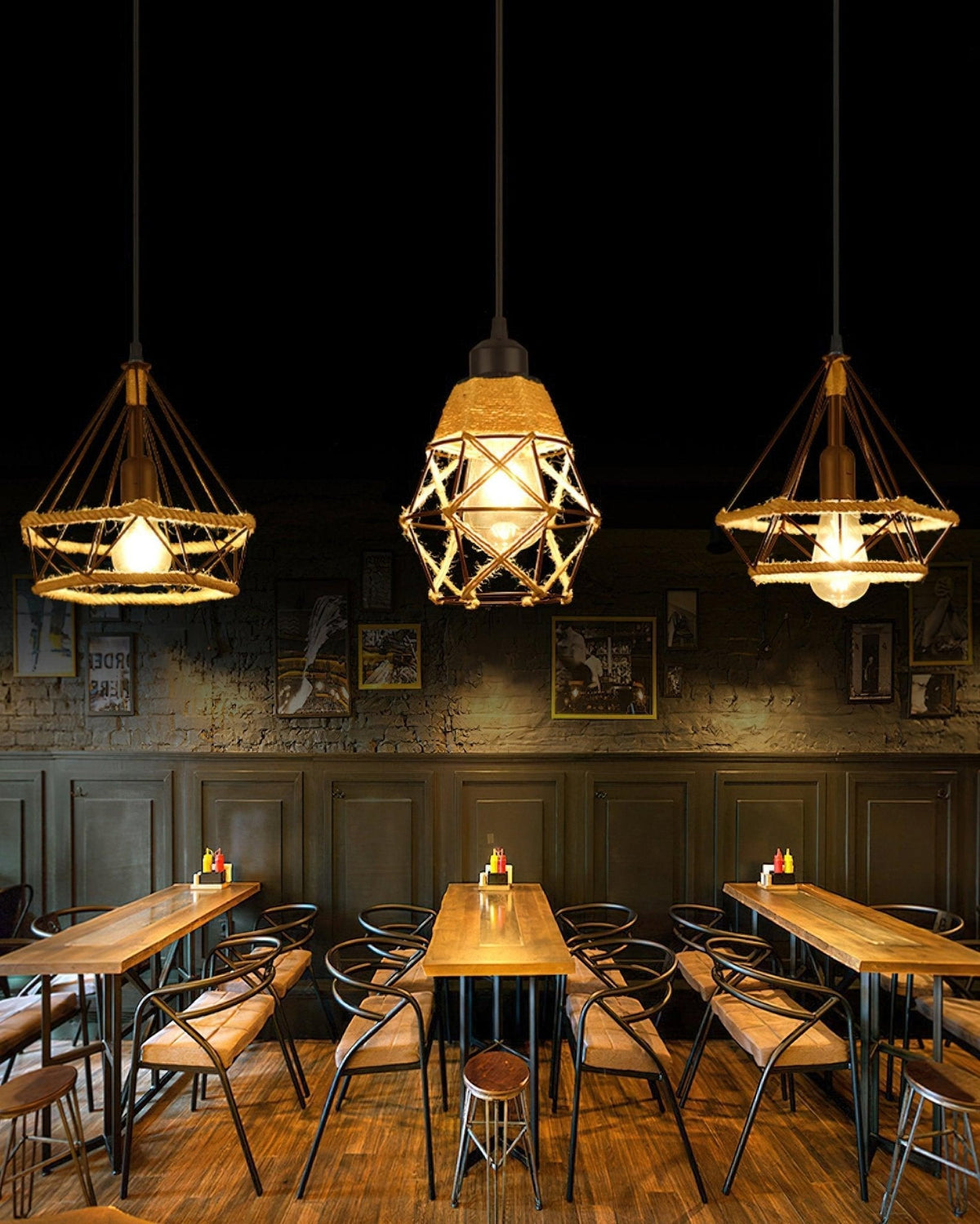 Yavmis Retro Hemp Rope Exquisite Pendant Light