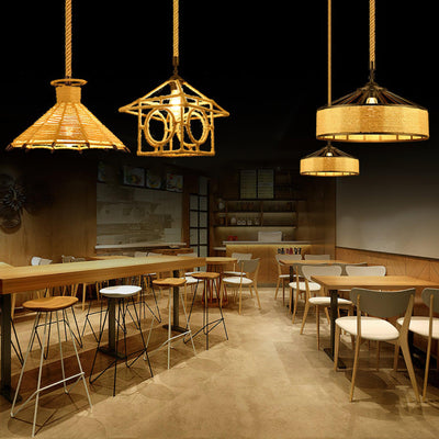Yavmis Retro Hemp Rope Exquisite Pendant Light