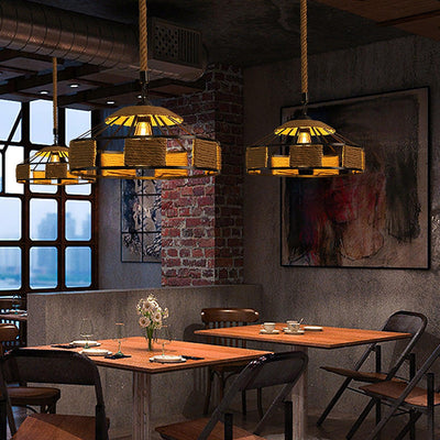 Yavmis Retro Hemp Rope Exquisite Pendant Light