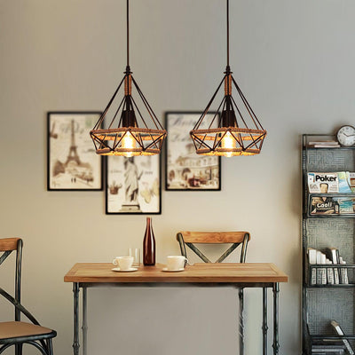 Xunell Retro Hemp Rope Interesting Pendant Light