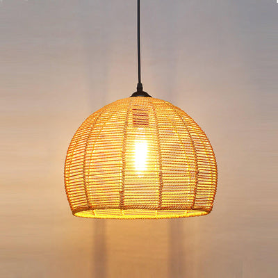 Xunell Retro Hemp Rope Interesting Pendant Light
