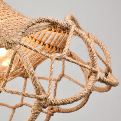 Xunell Retro Hemp Rope Interesting Pendant Light