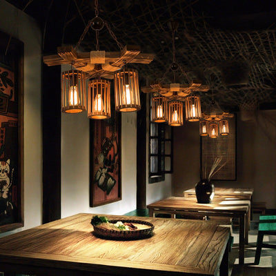 Lustra Chandelier Retro Solid Wood Industrial - Neutral Decor