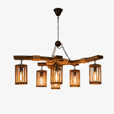 Lustra Chandelier Retro Solid Wood Industrial - Neutral Decor
