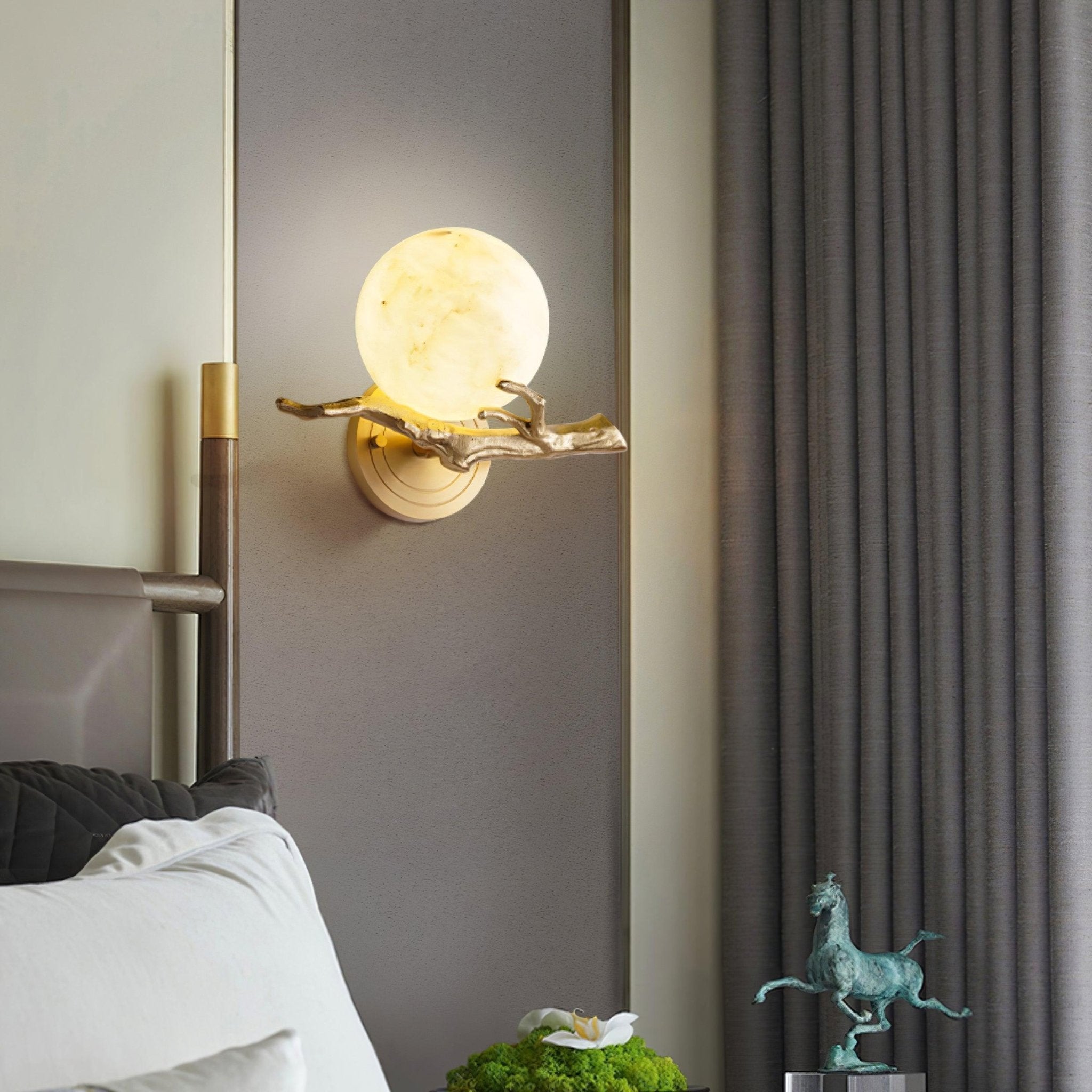 Erixa Retro Twigs Brass Marble Wall Lamp