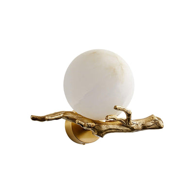Erixa Retro Twigs Brass Marble Wall Lamp