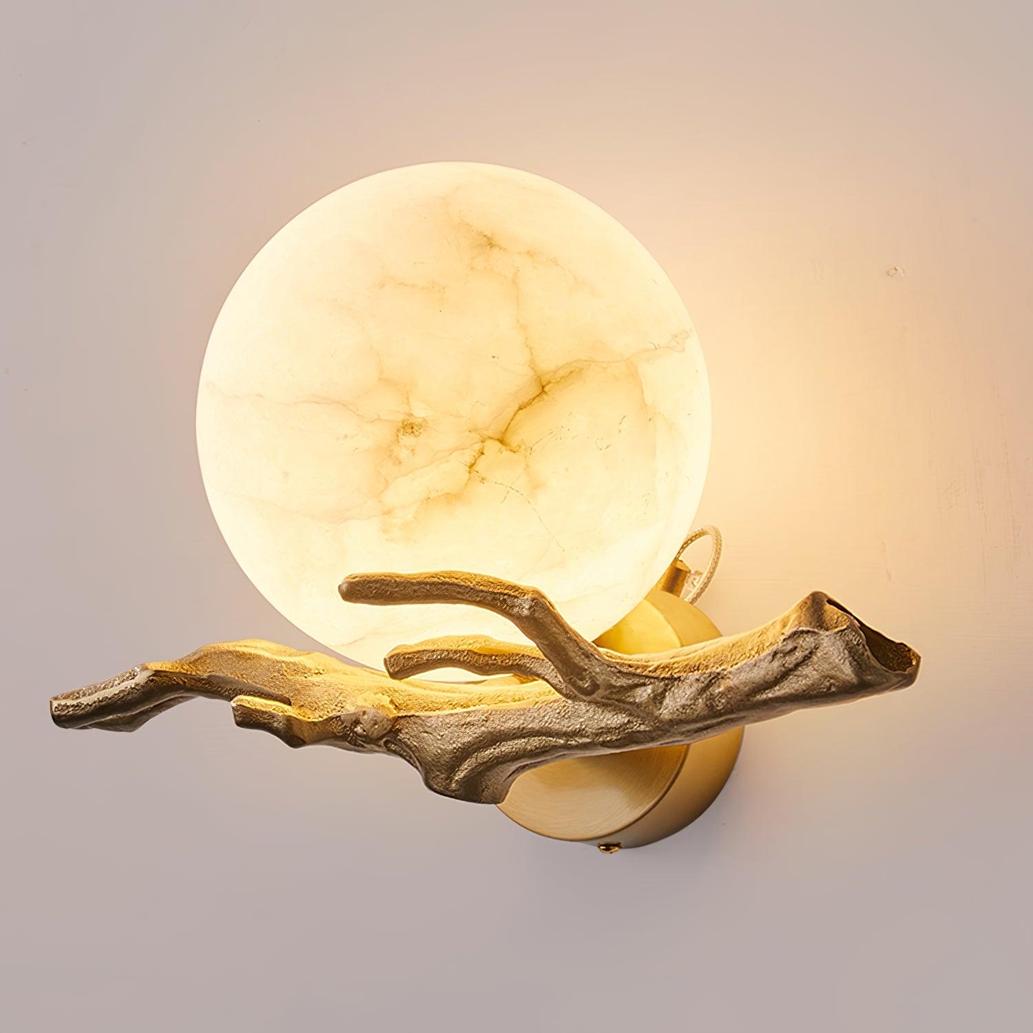 Erixa Retro Twigs Brass Marble Wall Lamp