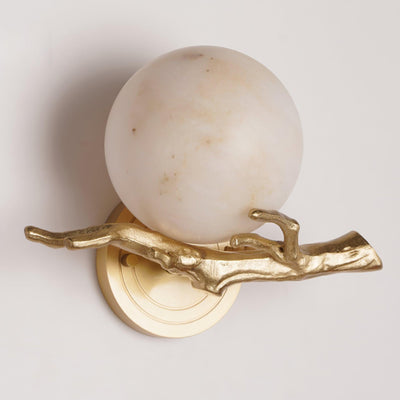Erixa Retro Twigs Brass Marble Wall Lamp