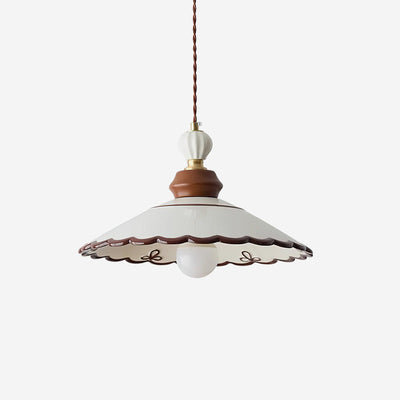 Revelyn Pendant Lamp Scalloped Ribbon - Neutral Decor