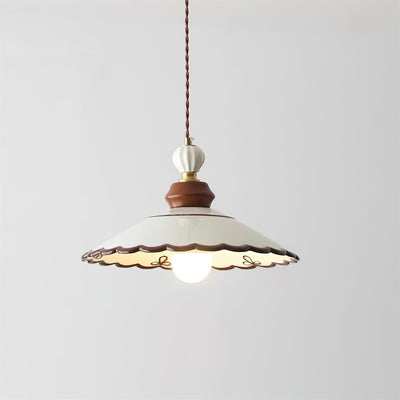 Revelyn Pendant Lamp Scalloped Ribbon - Neutral Decor