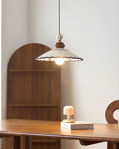 Revelyn Pendant Lamp Scalloped Ribbon - Neutral Decor