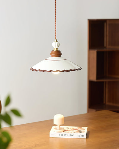 Revelyn Pendant Lamp Scalloped Ribbon - Neutral Decor