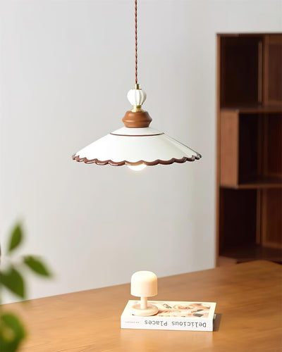 Revelyn Pendant Lamp Scalloped Ribbon - Neutral Decor
