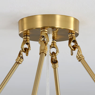Veluaya Ceiling Light Ribbed Shell Glass Gold