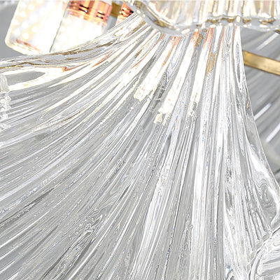 Veluaya Ceiling Light Ribbed Shell Glass Gold