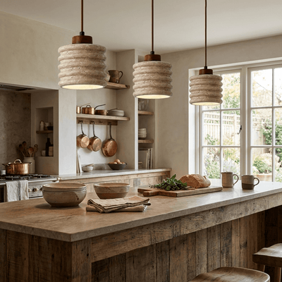 Nerovan Travertine Pendant Light