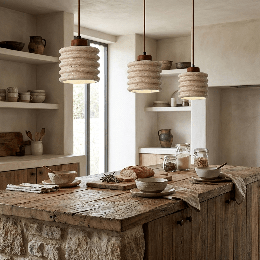 Nerovan Travertine Pendant Light