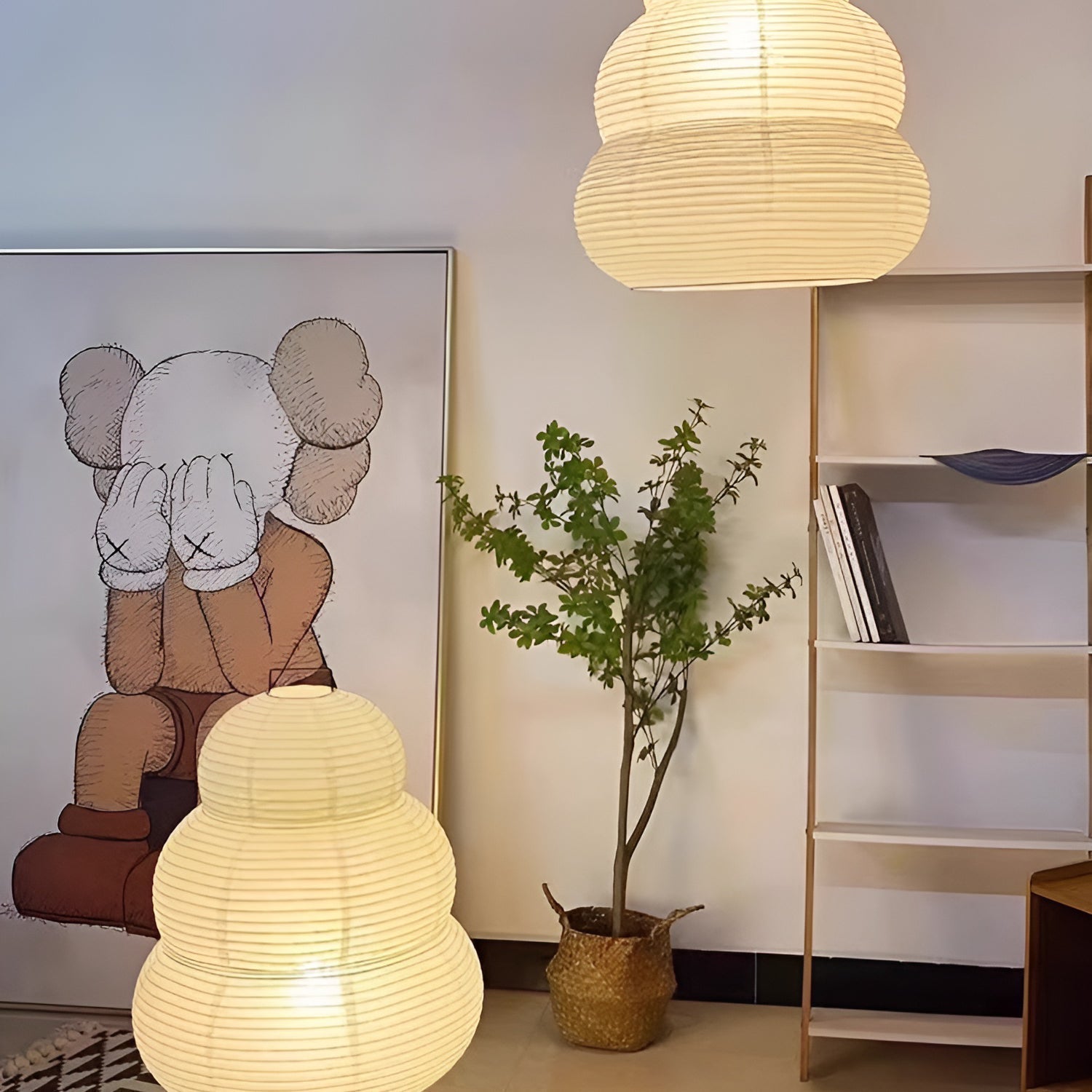 Solara Pendant Lamp Washi Paper Tiered Lantern Japanese Living Room