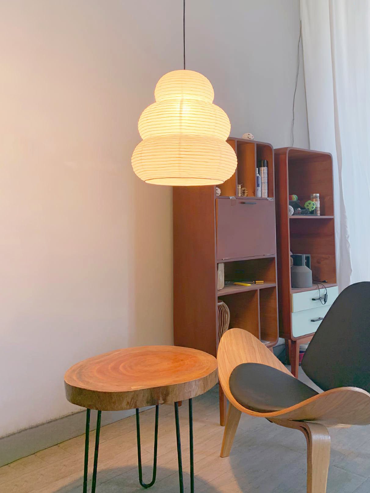 Solara Pendant Lamp Washi Paper Tiered Lantern Japanese Living Room
