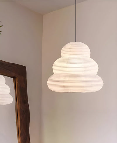 Solara Pendant Lamp Washi Paper Tiered Lantern Japanese Living Room