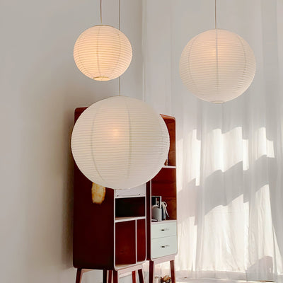 Beauwell Paper Globe White Plug Wire Pendant Light