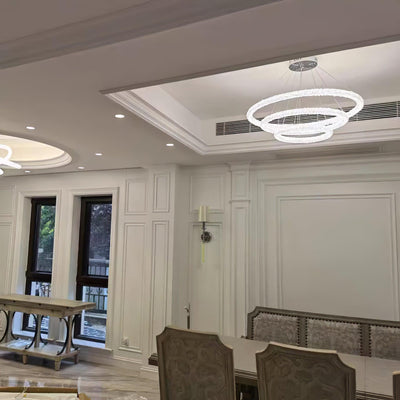 Lustra Chandelier Ring Crystal LED - Neutral Decor