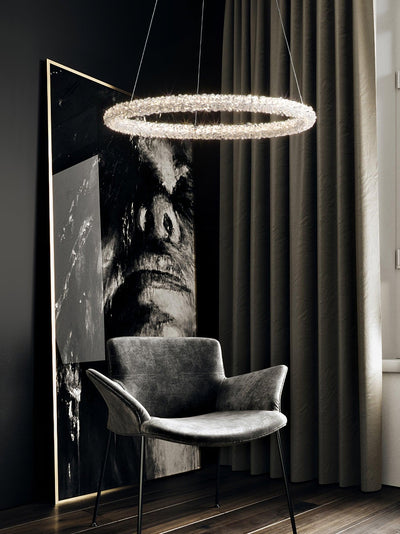 Lustra Chandelier Ring Crystal LED - Neutral Decor