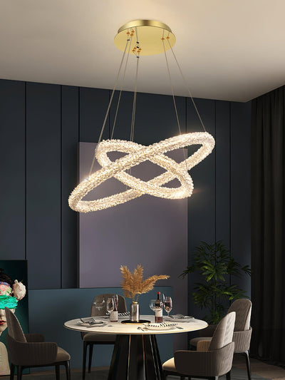 Lustra Chandelier Ring Crystal LED - Neutral Decor