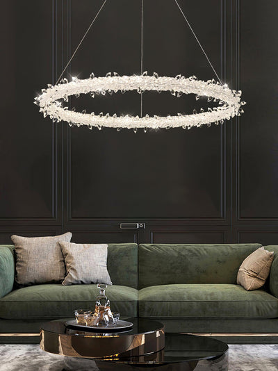 Lustra Chandelier Ring Crystal LED - Neutral Decor