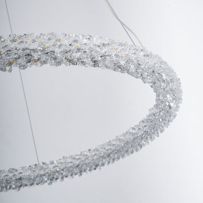 Lustra Chandelier Ring Crystal LED - Neutral Decor