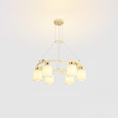 Alsile Japandi Style Glass Chandelier