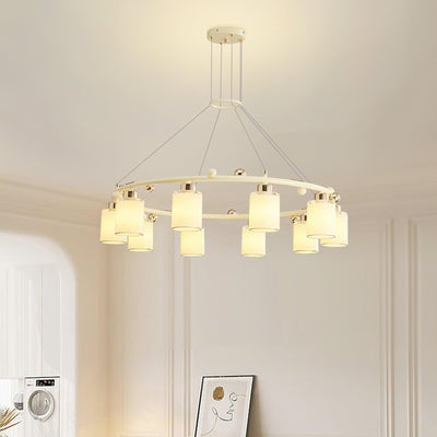 Alsile Japandi Style Glass Chandelier