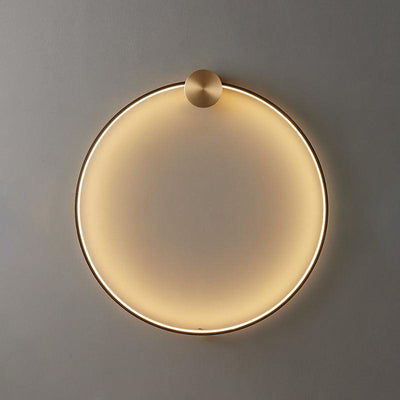 Oriaenne Wall Light Modern Minimalist Ring Shaped LED Brass Metal