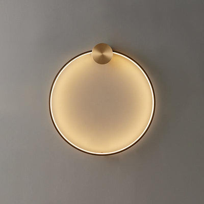 Oriaenne Wall Light Modern Minimalist Ring Shaped LED Brass Metal