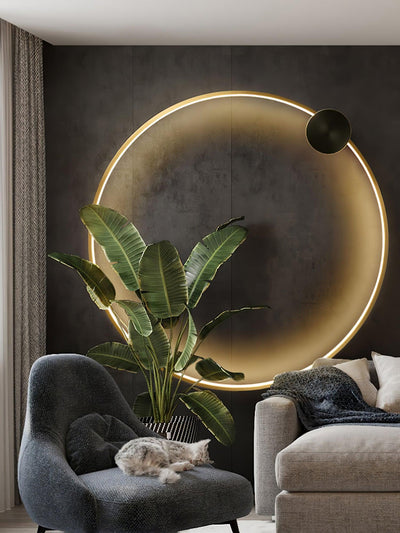 Oriaenne Wall Light Modern Minimalist Ring Shaped LED Brass Metal