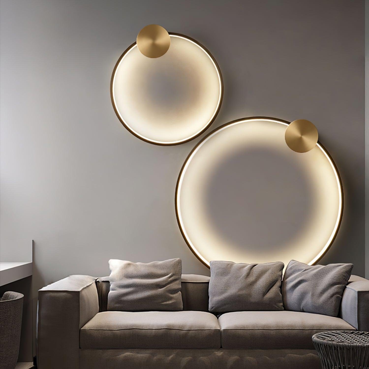 Oriaenne Wall Light Modern Minimalist Ring Shaped LED Brass Metal