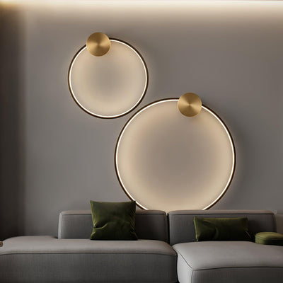 Oriaenne Wall Light Modern Minimalist Ring Shaped LED Brass Metal
