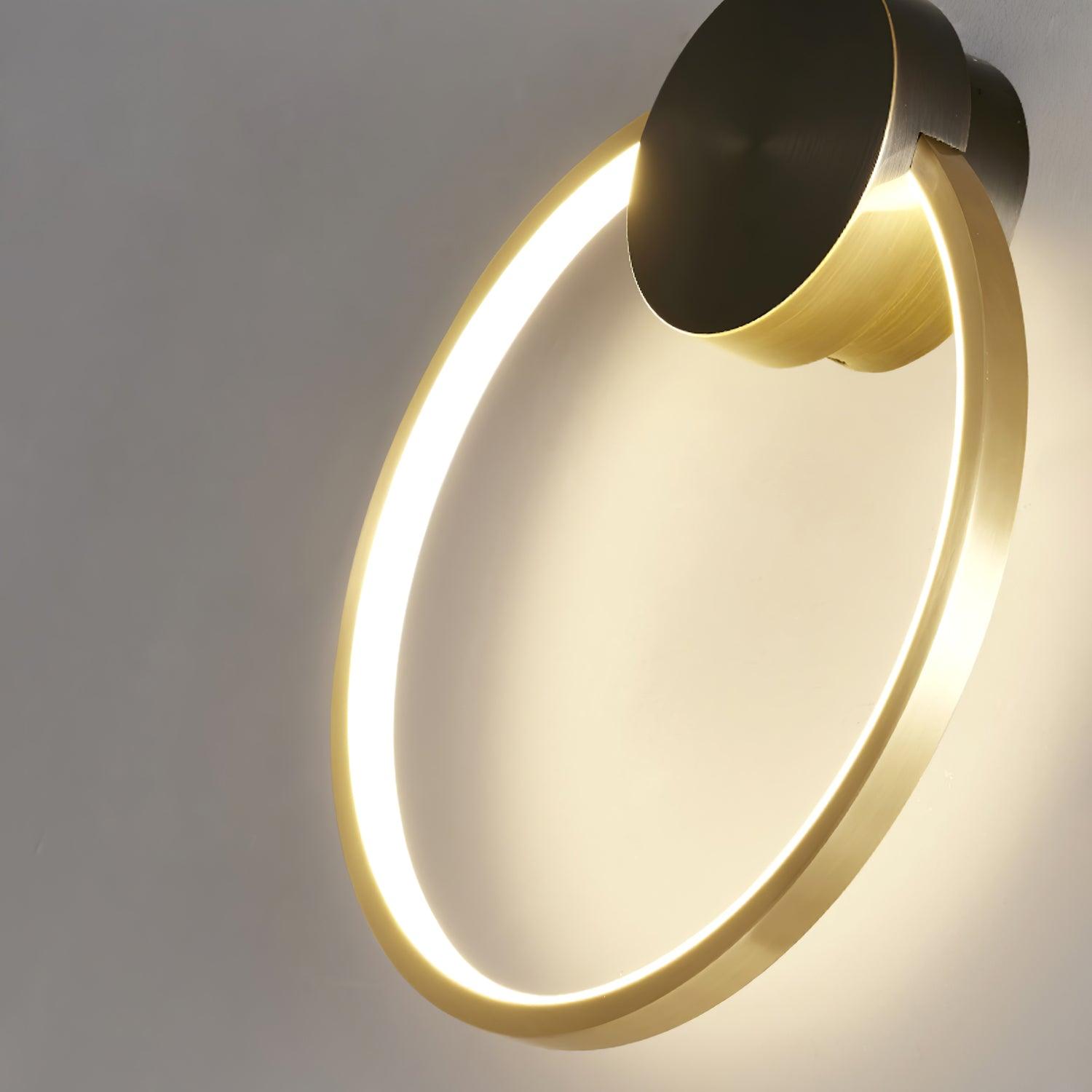 Oriaenne Wall Light Modern Minimalist Ring Shaped LED Brass Metal