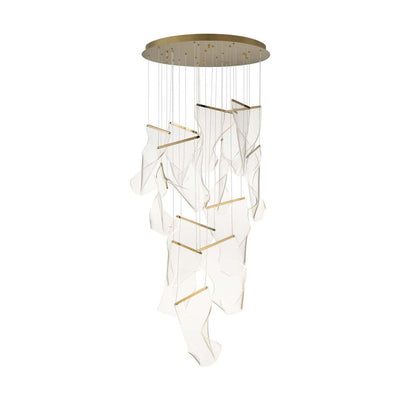 Lucuian Chandelier Acrylic LED Abstract Floating