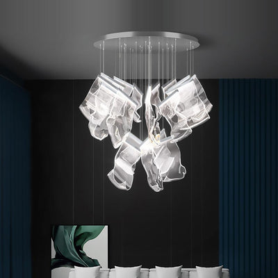 Lucuian Chandelier Acrylic LED Abstract Floating